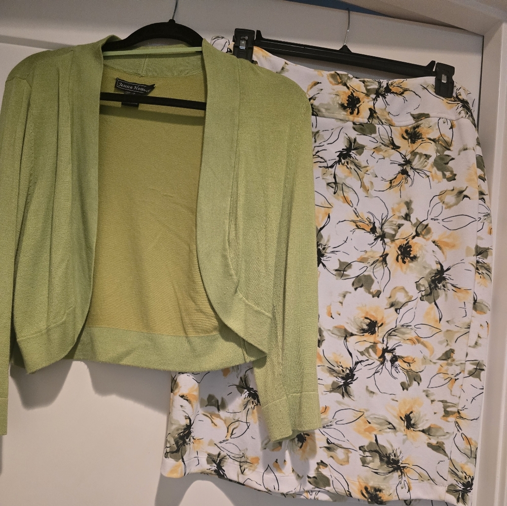 Soho Green Pencil Skirt Knee-Length Casual